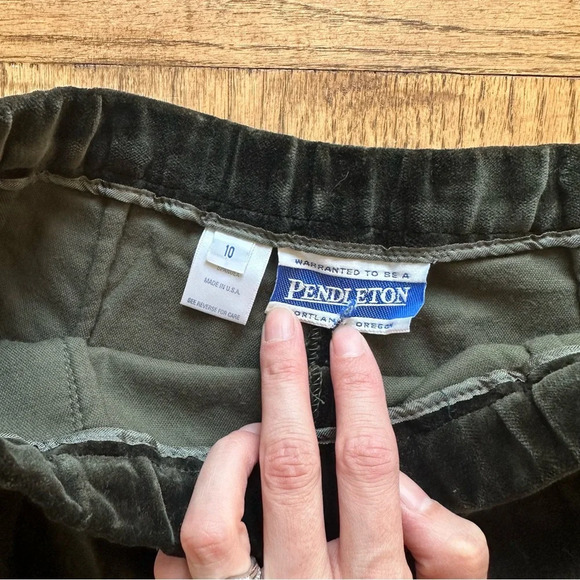 Pendleton Vintage Wool Velvet Green Dress Pants Size 10 - Picture 6 of 9